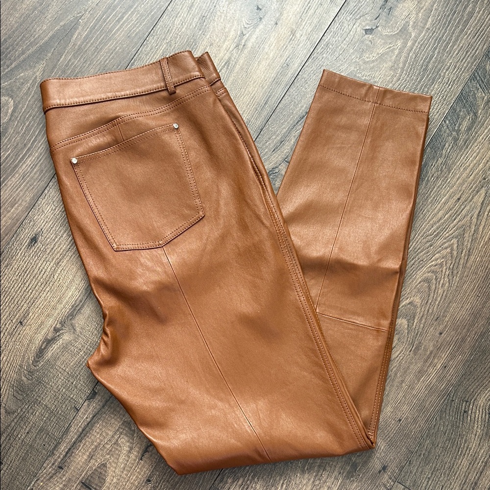 NWOT! LAFAYETTE 148 New York Mercer Mid-Rise Leather Skinny Jeans